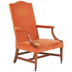 Israel Sack American Federal Mahogany Used Lolling Arm Chair, c. 1800