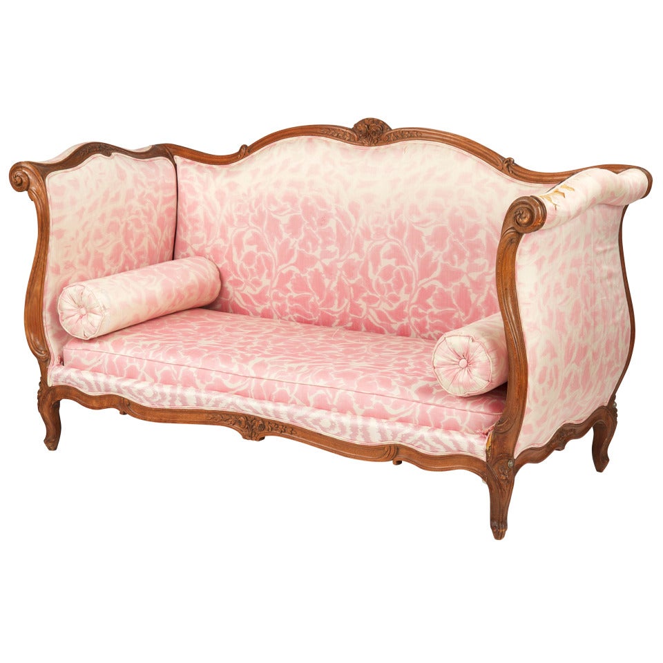 French Louis XV Antique Carved Daybed / Chaise Lounge, circa 1880