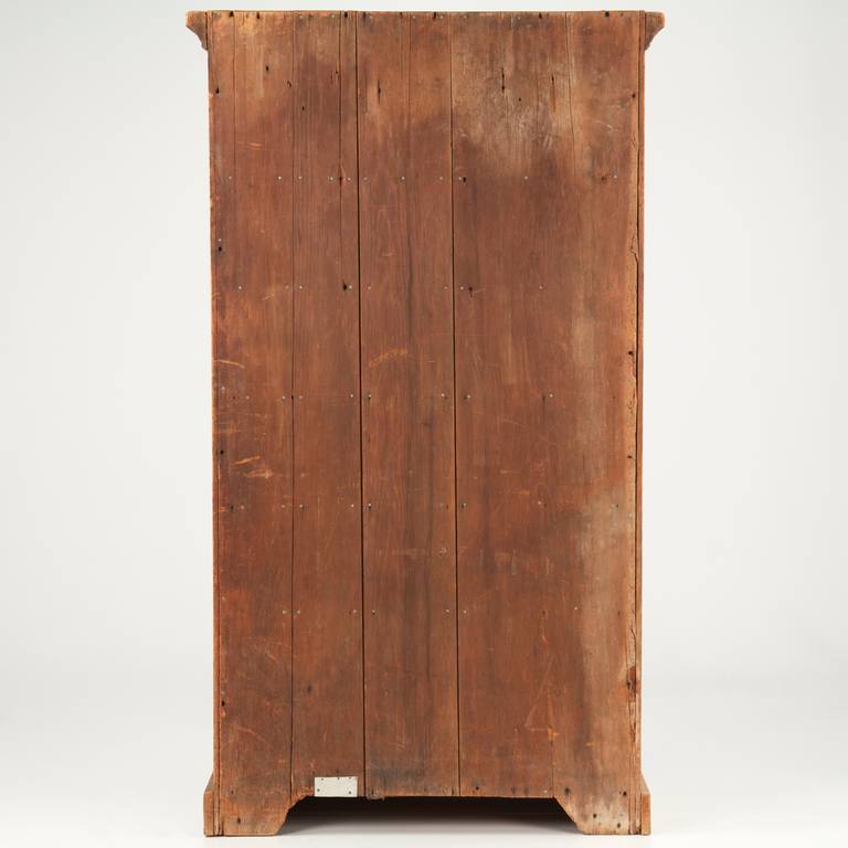 Pennsylvania Raised Panel Painted Antique Cupboard Cabinet, 19th Century In Distressed Condition In Shippensburg, PA