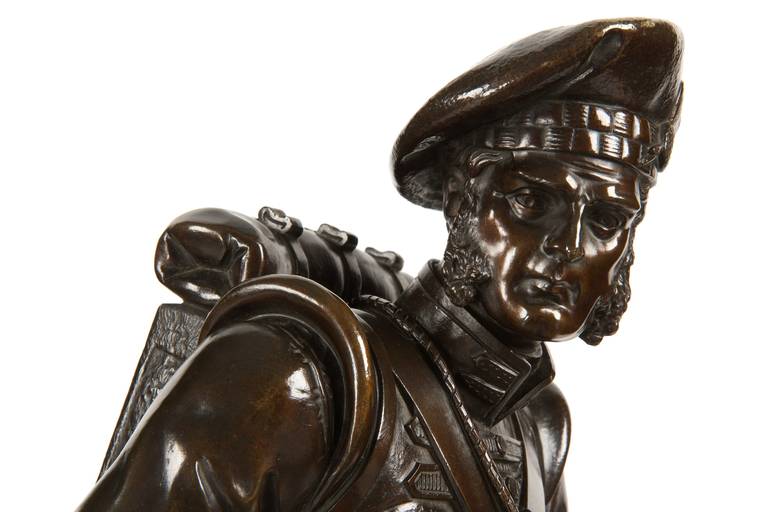 19th Century Albert Carrier-Belleuse Bronze Sculpture of Scottish Highlander