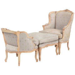 French Louis XV Style Duchesse-Brisée Antique Chaises Longues, circa 1910