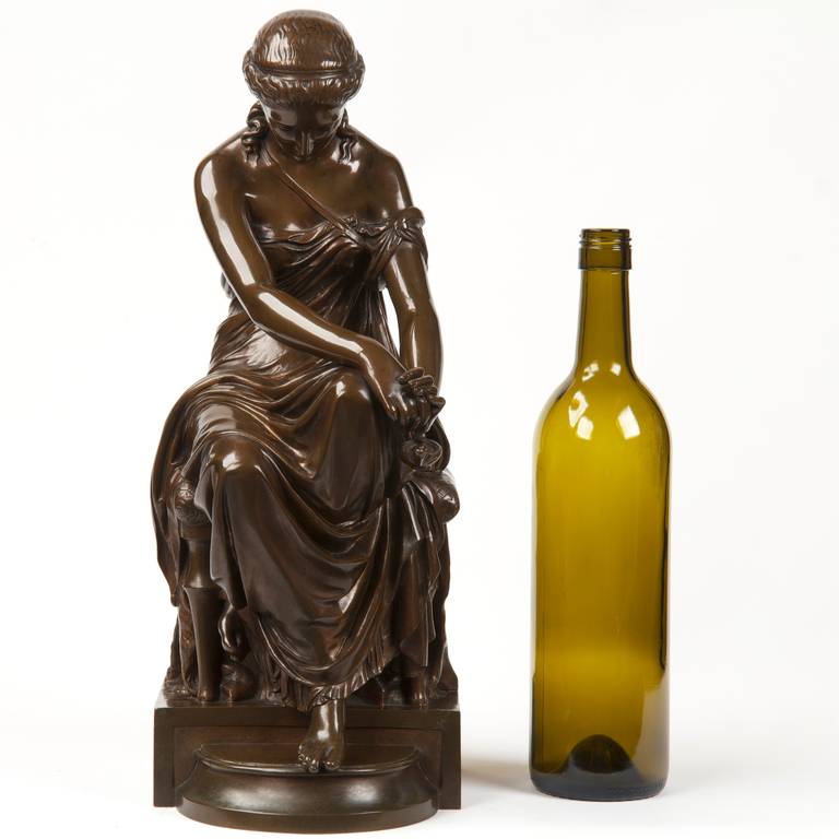 EUGENE AIZELIN (FRENCH, 1821-1902) ANTIQUE BRONZE SCULPTURE 