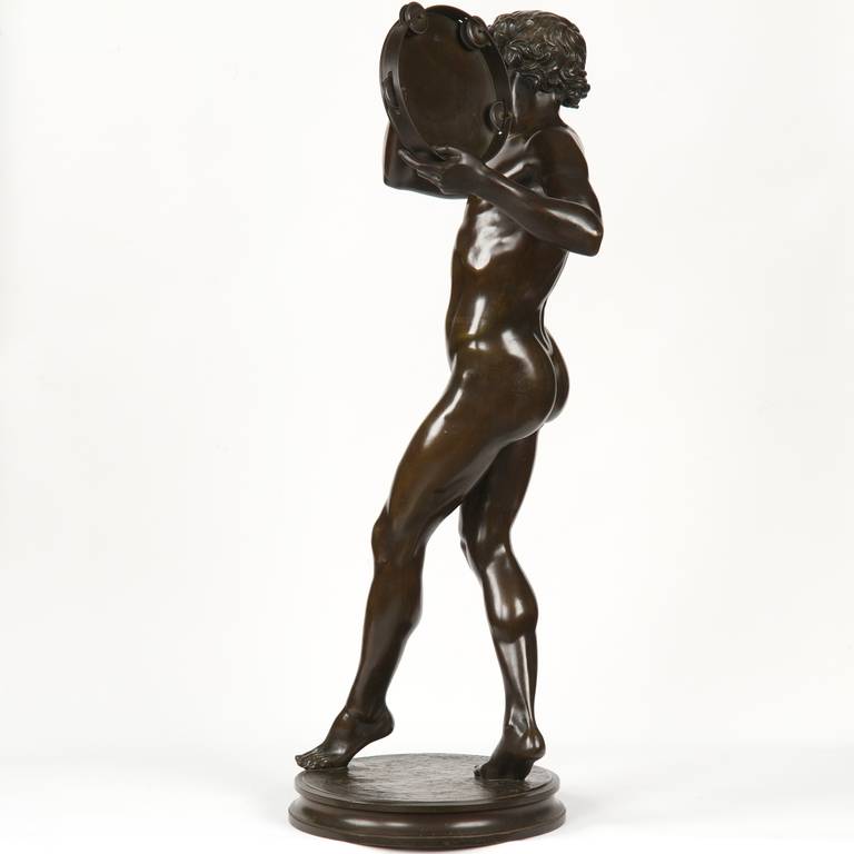 Justin Sanson Antique French Bronze Sculpture of Youth Dancing, Boyers Foundry In Excellent Condition In Shippensburg, PA