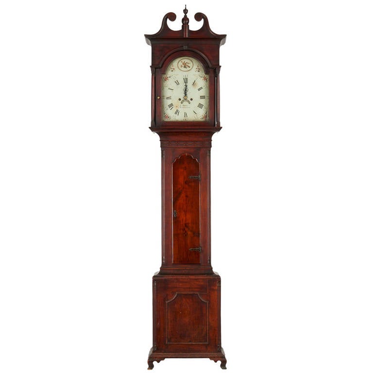 American Chippendale Walnut Antique Tall Case Clock, John Davis