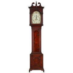 American Chippendale Walnut Antique Tall Case Clock, John Davis, Pennsylvania