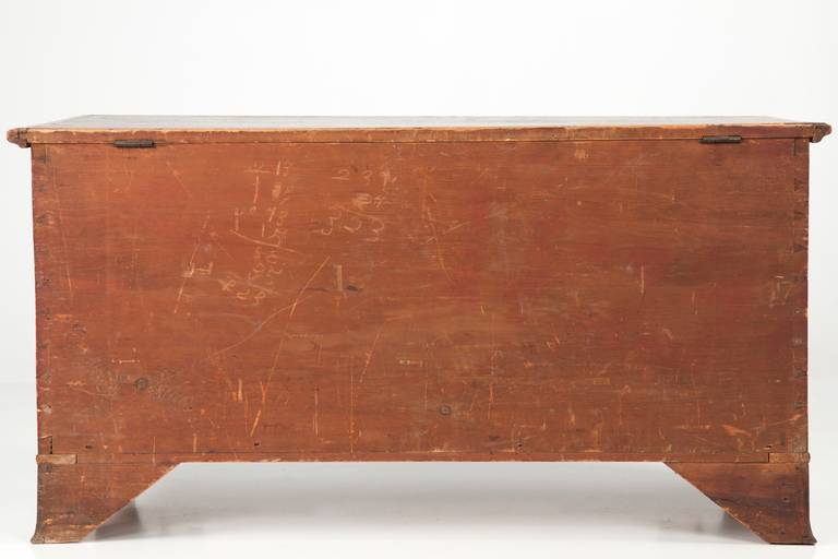 American Federal Antique Blanket Chest on Flared Feet, Pennsylvania 19th Century 2
