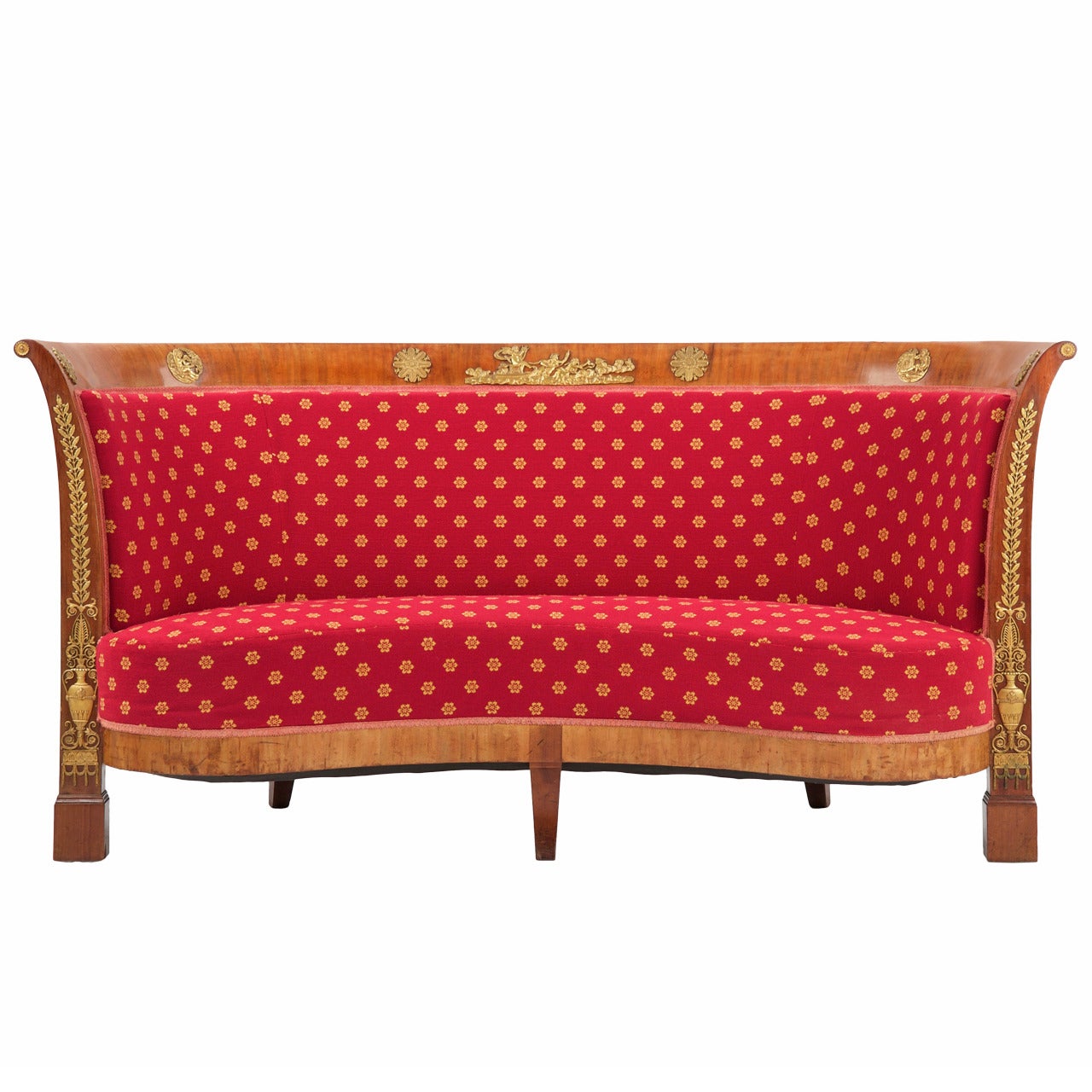 French Napoleon III Mahogany Antique Sofa Canapé Settee, circa 1860