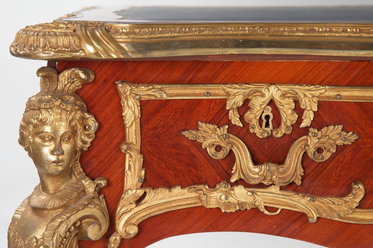 French Louis XV Style Ormolu Mounted Kingwood Bureau Plat, 20th Century 3