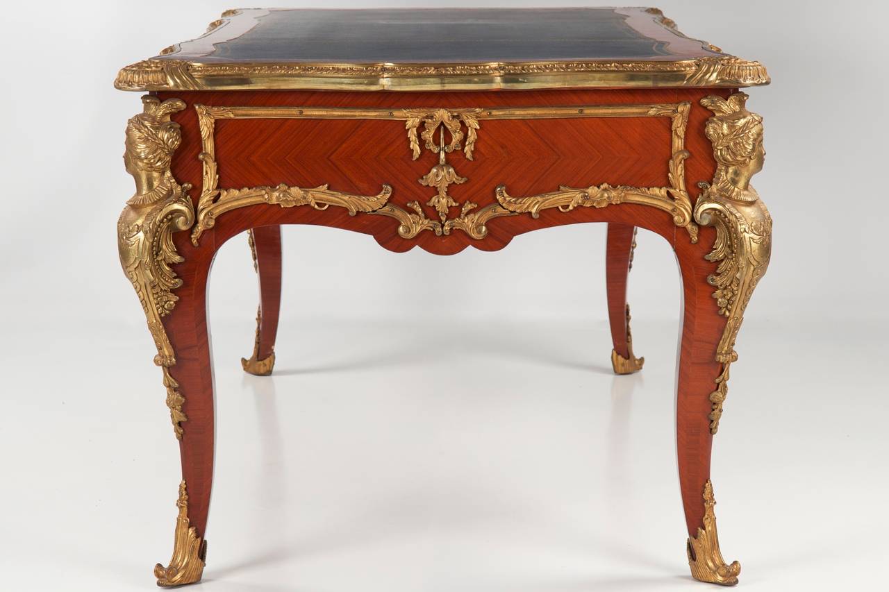 French Louis XV Style Ormolu Mounted Kingwood Bureau Plat, 20th Century 1