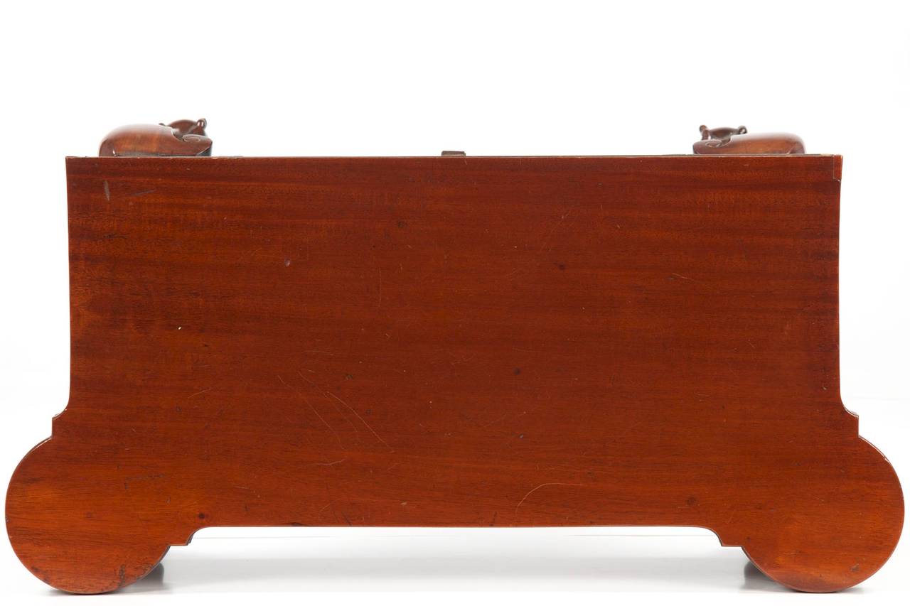 Mid-18th Century English George II Mahogany Ball & Claw Antique Game Table, 18th Century c. 1730