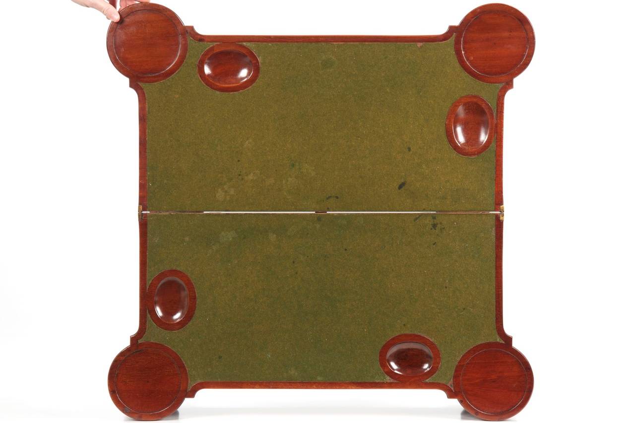 English George II Mahogany Ball & Claw Antique Game Table, 18th Century c. 1730 1