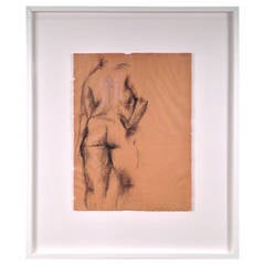 Female Charcoal Nude Study on Paper, 1920