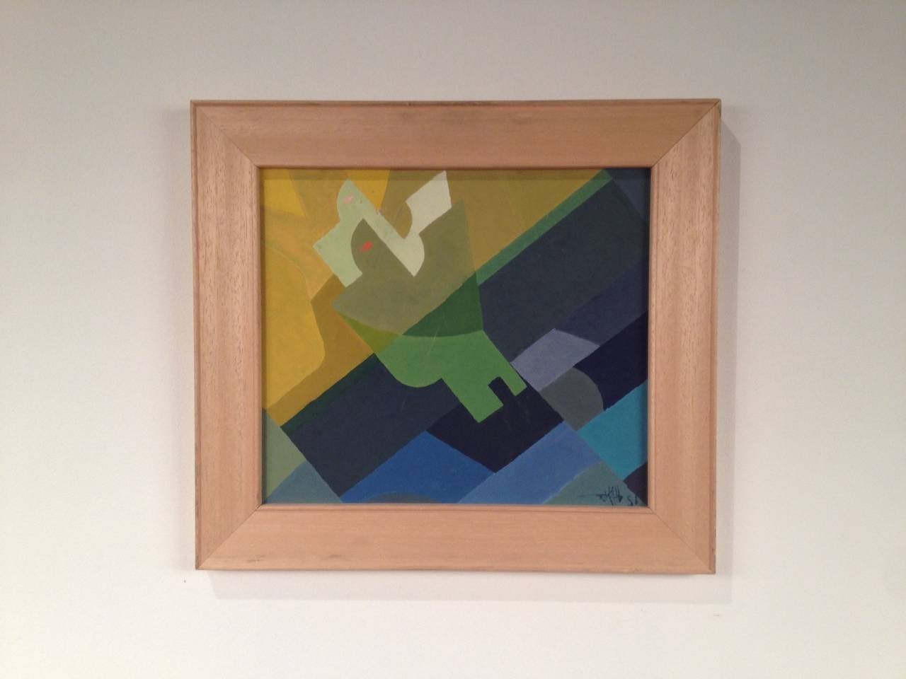 Mid-20th Century Cubist Abstract Painting, France, 1940 For Sale