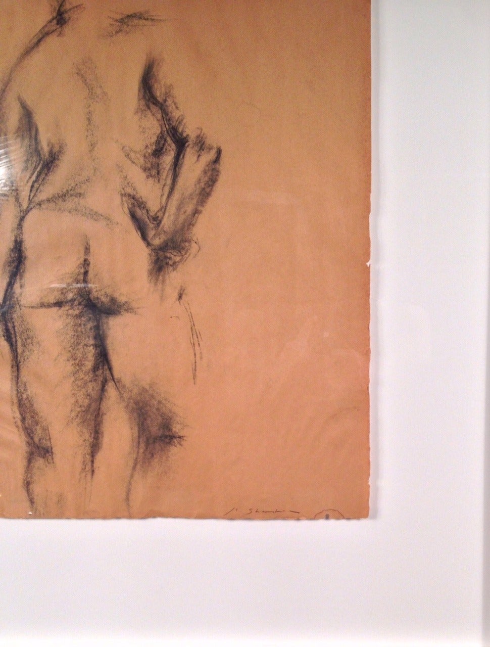 Other Female Charcoal Nude Study on Paper, 1920 For Sale