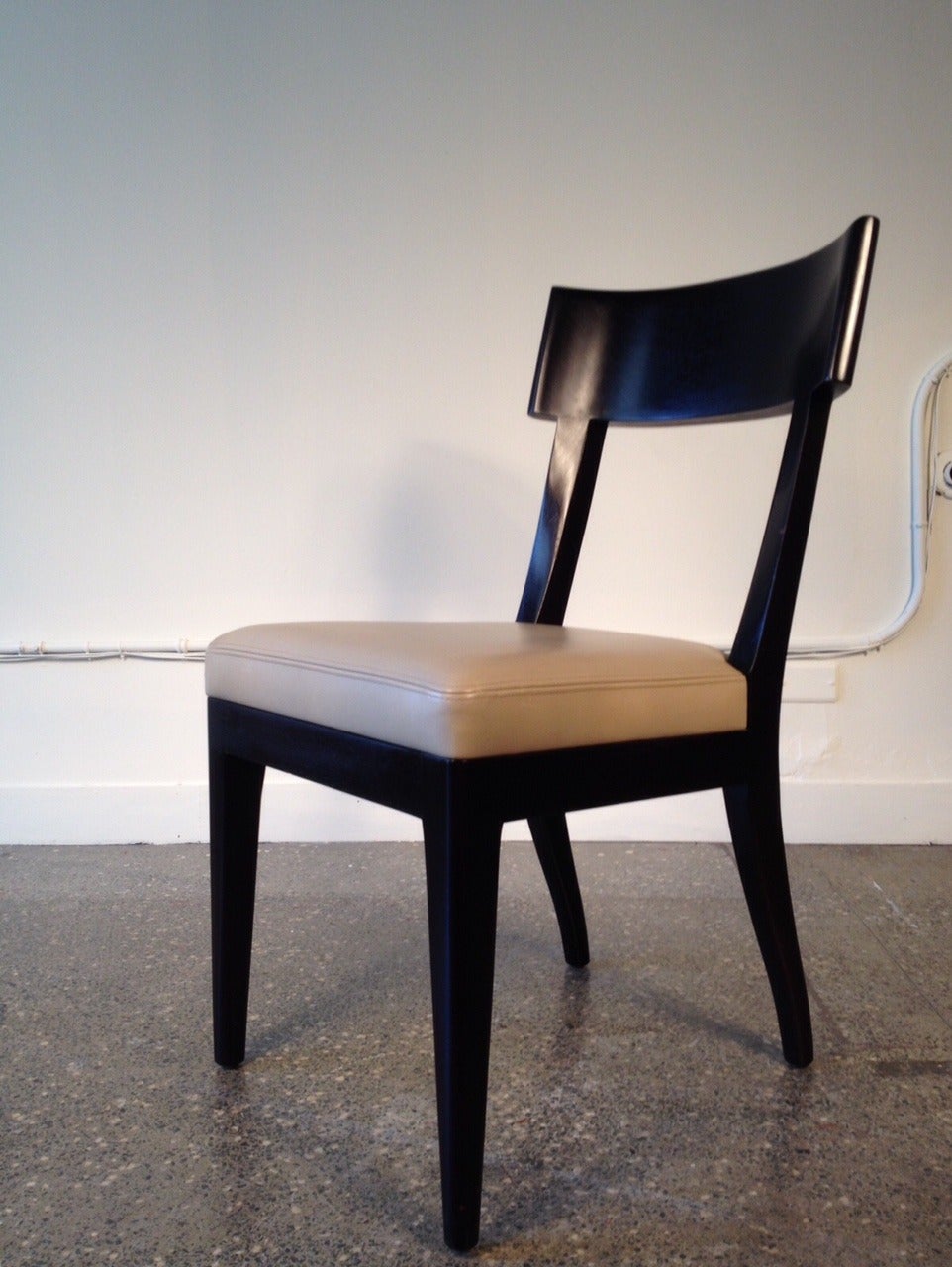 Modern Set of Six Dining Chairs in Leather by Christian Liaigre for Holly Hunt