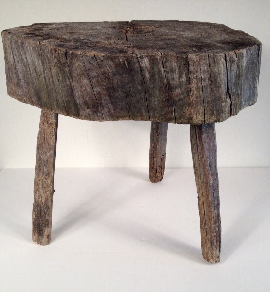 Rustic Weathered Low Side Table