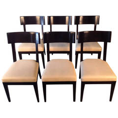 Set of Six Dining Chairs in Leather by Christian Liaigre for Holly Hunt
