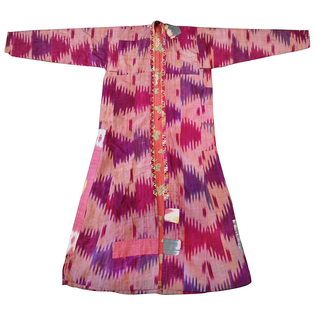 Antique Silk Ikat Robe "Chapan" For Sale