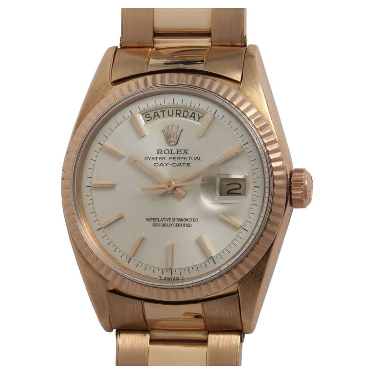 Rolex Rose Gold Day-Date President Wristwatch circa 1968