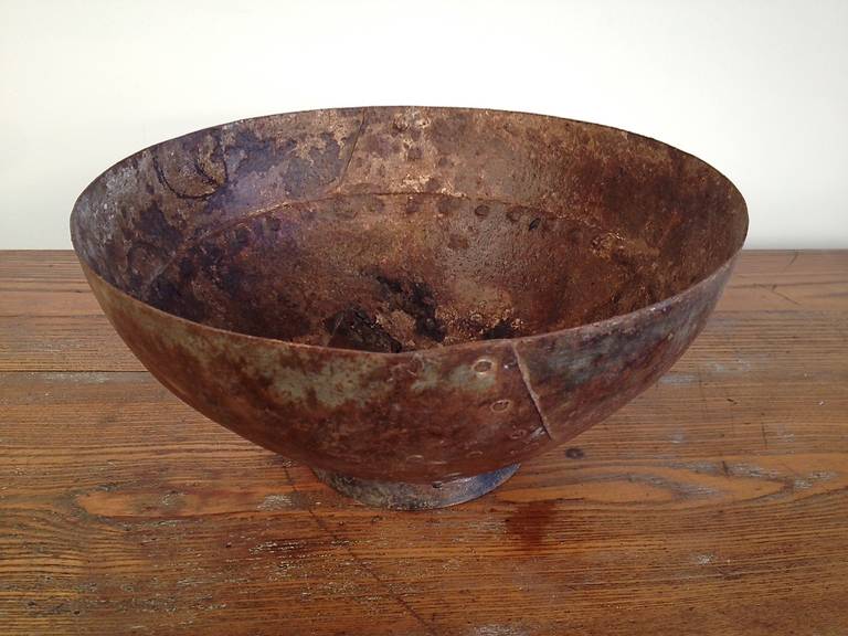Belgian Large Iron Riveted Bowl