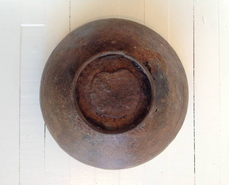 20th Century Large Iron Riveted Bowl