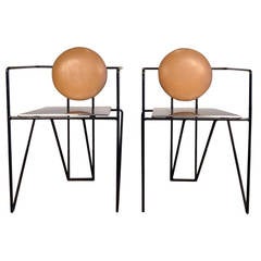 Unusual Pair of Modernist Chairs, France, 1960s