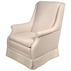 Club Chair Upholstered In Linen