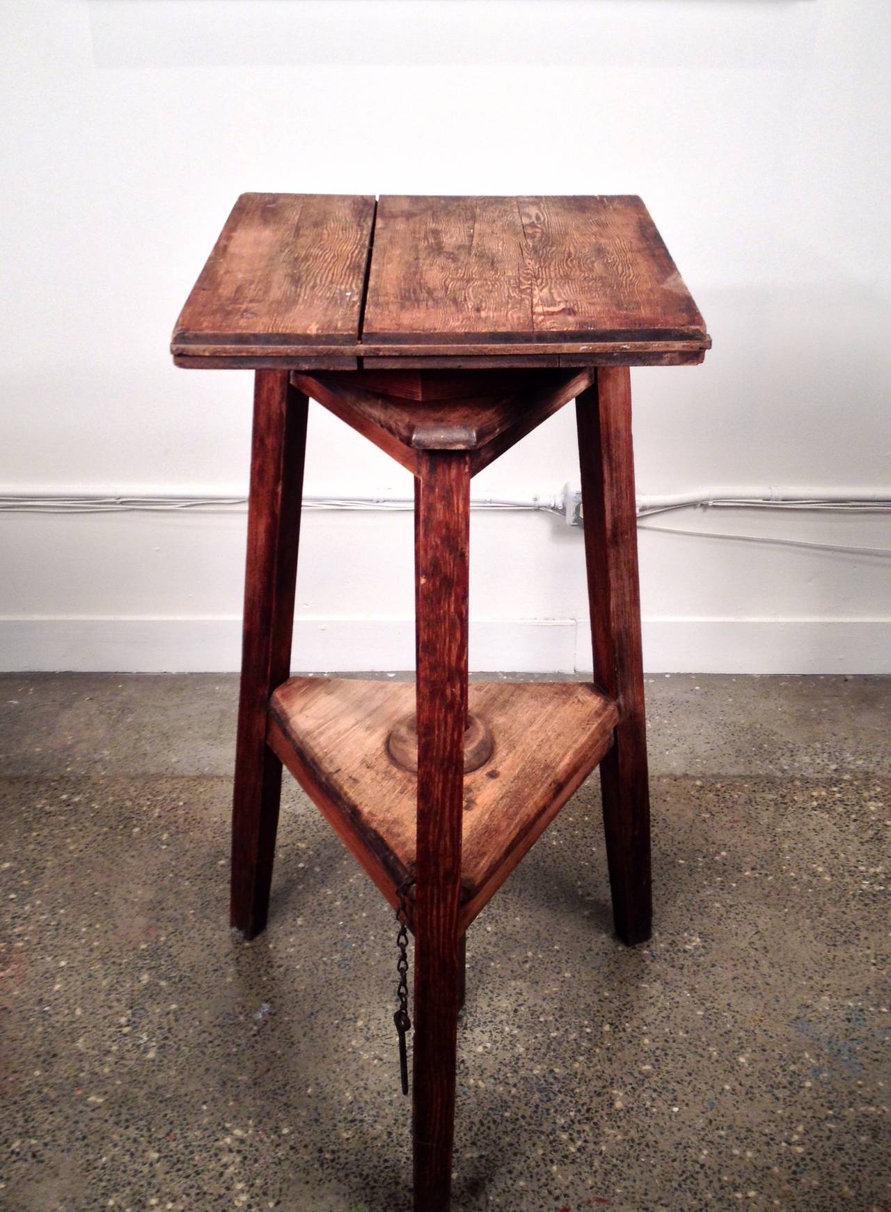 Late 19th Century French Oak Sculptor's Stand/ Table with Revolving Top For Sale