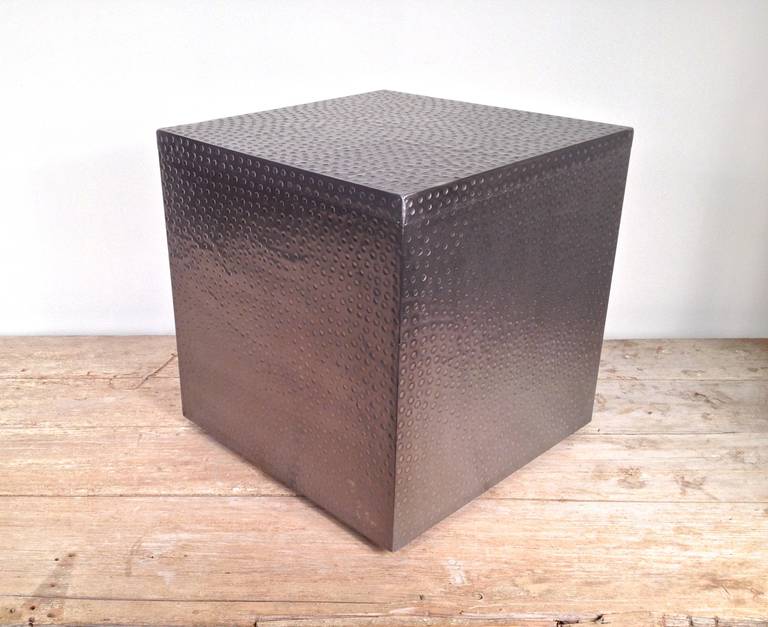 Metalwork Cube in the Manner of Paul Evans