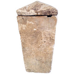 Antique Lidded Limestone Urn, Philippines, 2nd-3rd Century A.D.