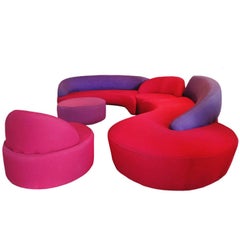 Circular Sectional colorful Sofa by Vladimir Kagan for Roche Bobois Slip Covers