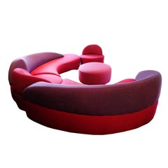 Circular Sectional colorful Sofa by Vladimir Kagan for Roche Bobois Slip Covers
