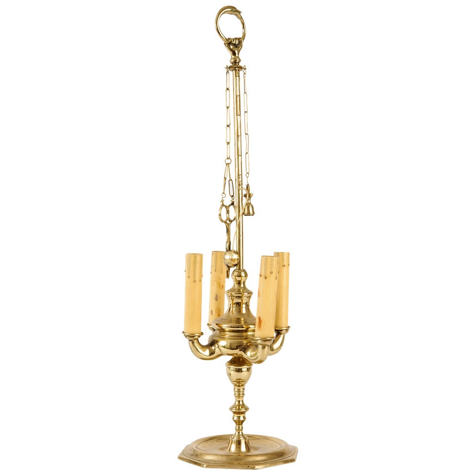 Französische Öllampe aus dem 18. Jahrhundert mit Werkzeugen