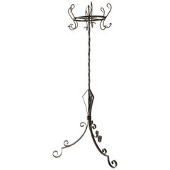 Grand Art Deco Black Iron Coat Rack