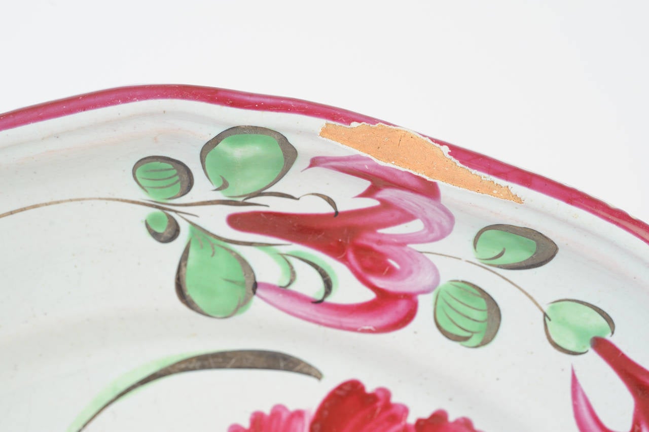 18th C French Luneville Faience Plates, Pair In Good Condition For Sale In Carmel, CA