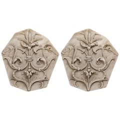 Pair of Garden Plaques, Wheat and Acanthus Leaf