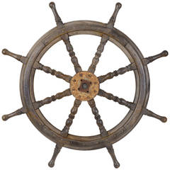 19th Century American Ship
s Wheel