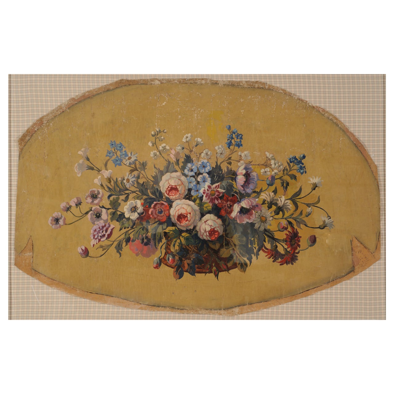 Étude encadrée du 18ème siècle pour la tapisserie d'Aubusson sur toile en vente