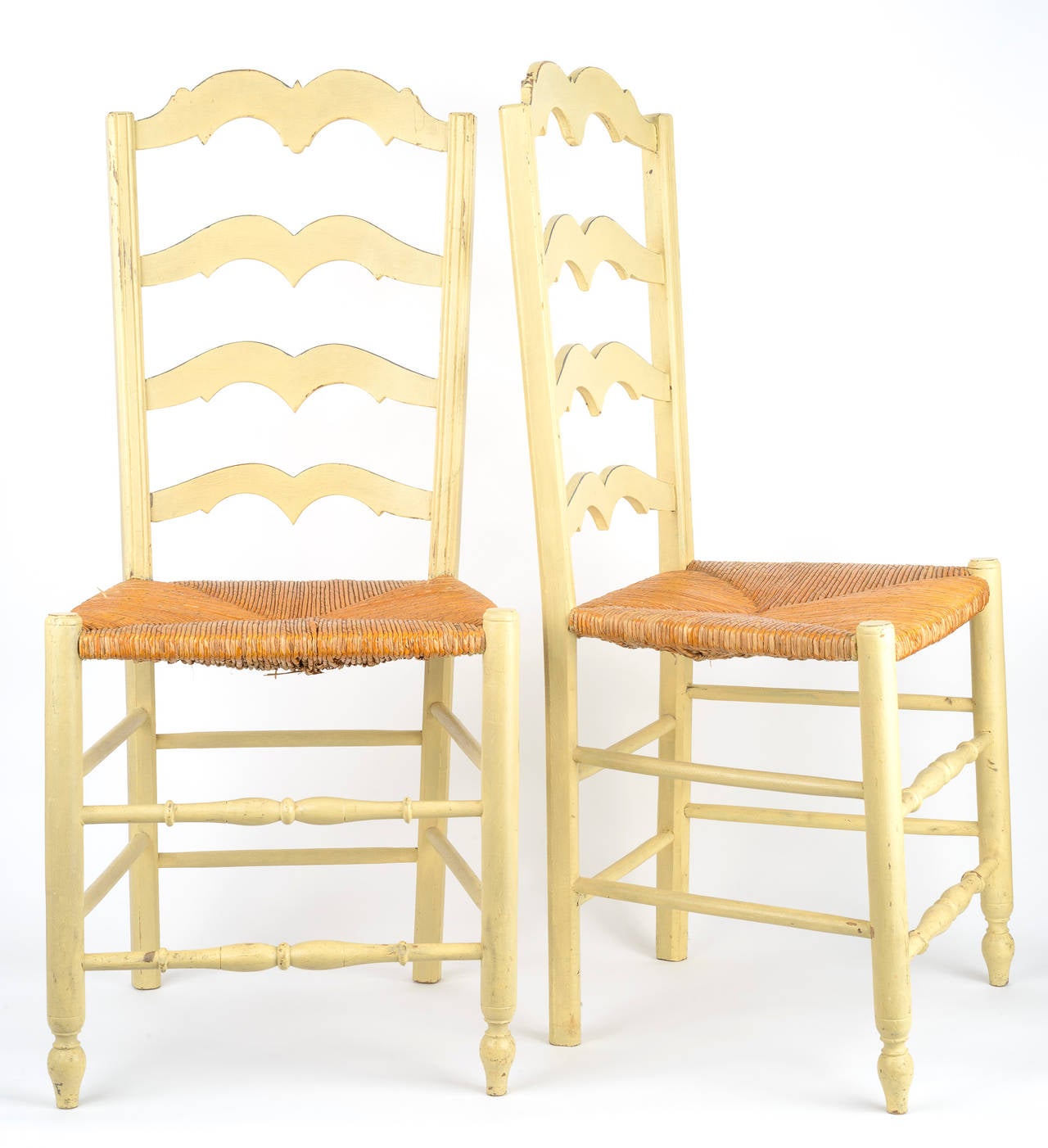 Louis XVI 19th Century French Ladder Back Chairs, Set of Eight