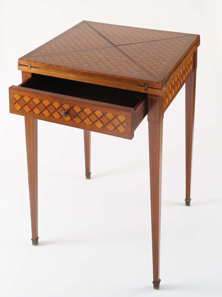Louis XVI 19th Century Paris Game Table with Envelop Top For Sale