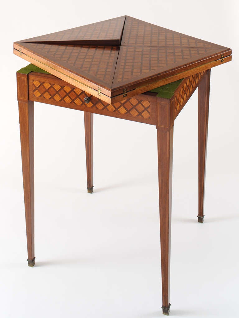 French 19th Century Paris Game Table with Envelop Top For Sale