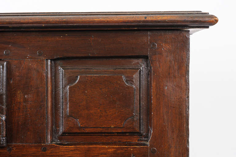 18th Century and Earlier Period Louis XIII Oak Buffet with Bold Hand-Carved Detail