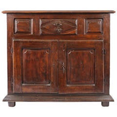 Period Louis XIII Oak Buffet with Bold Hand-Carved Detail