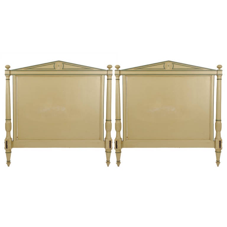 Pair of Directoire Beds with Matching Headboard and Footboard For 
