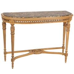 Louis XVI Style Console with Marble Top 4