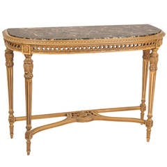 Antique Louis XVI Style Console with Marble Top