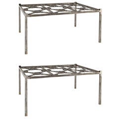 Pair of Directoire Iron Grill Tables
