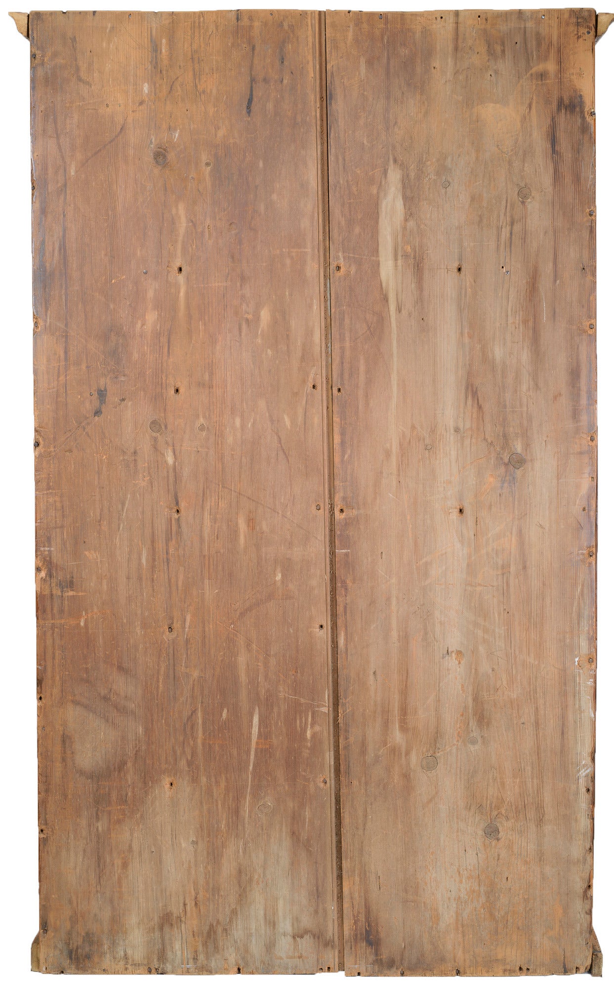 Primitive 18th Century American Pine Slant Back Cupboard For Sale
