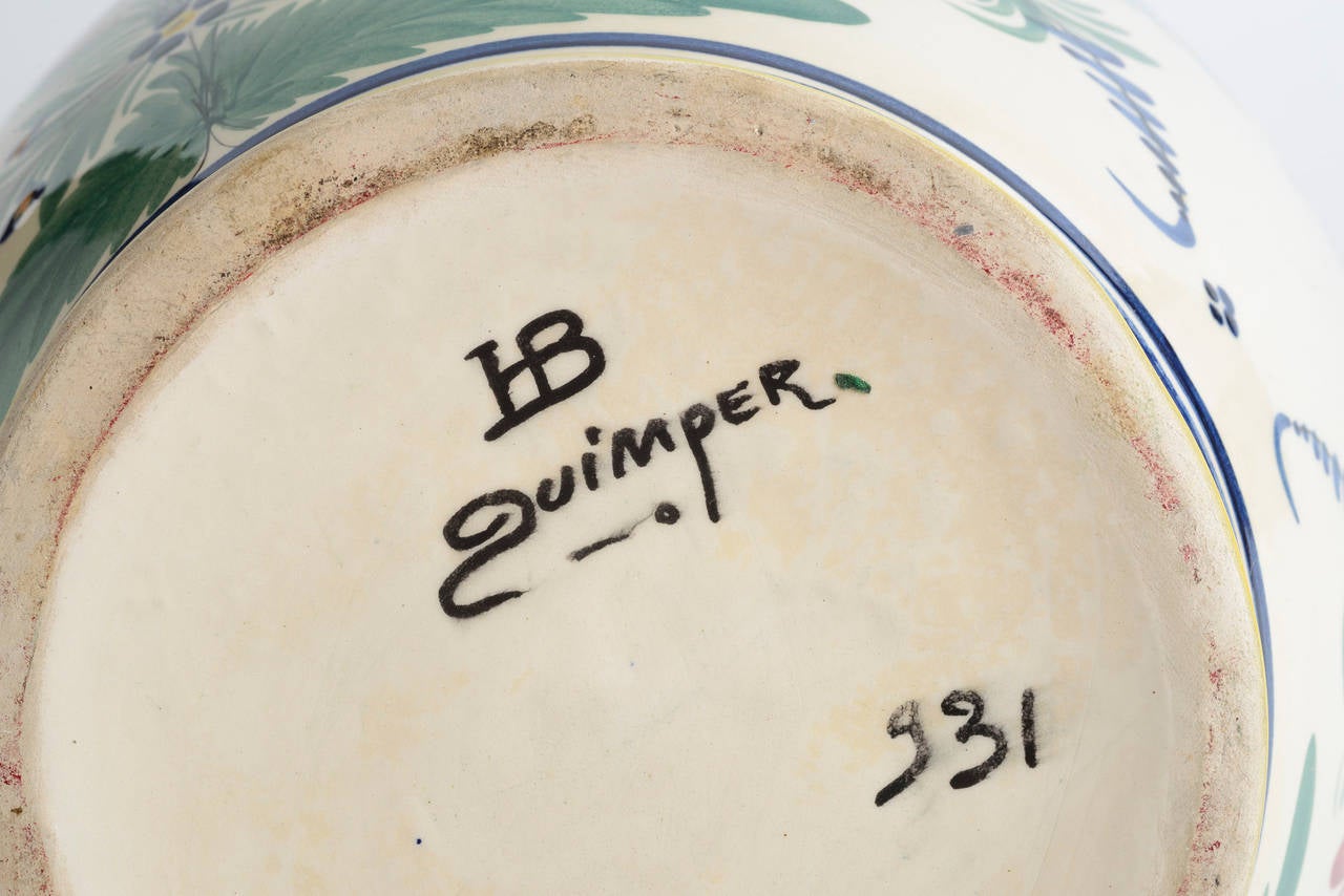 Other H.B. Quimper Two-Handled Jar, Signed 