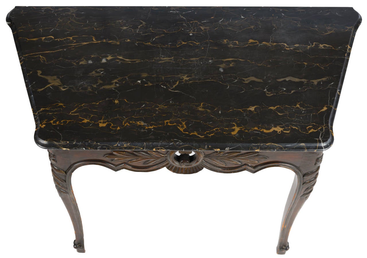 18th Century Louis XV Console Table with Black Marble Top In Good Condition In Carmel, CA